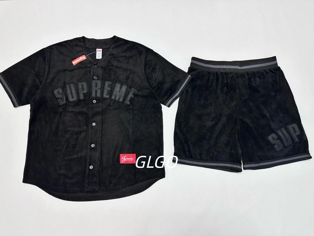 Supreme Mesh Baseball Jersey Gray Red Arch Logo Sportswear