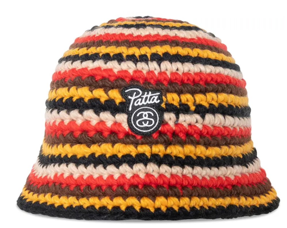 stussy-x-patta striped knit beanie
