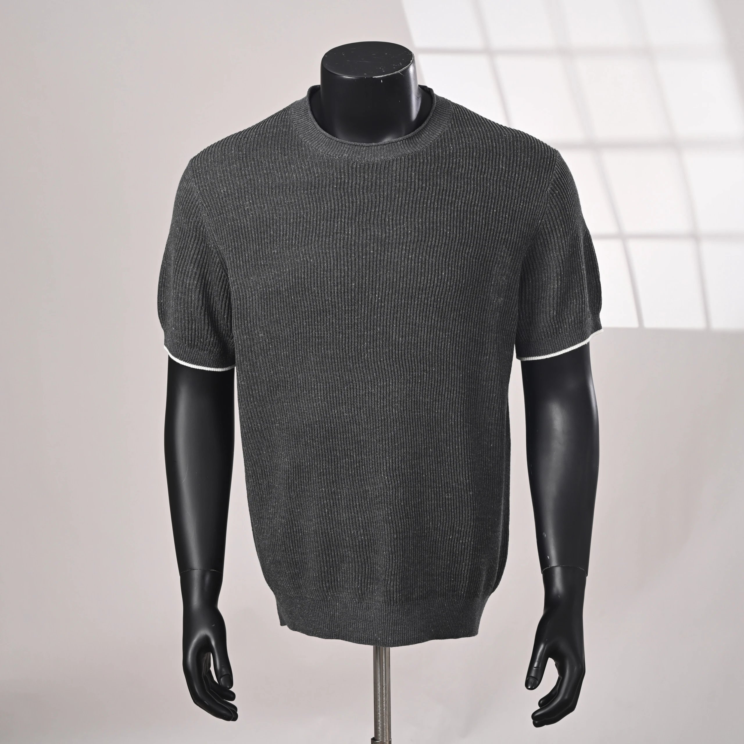 2 Gray with White Sleeve Trim