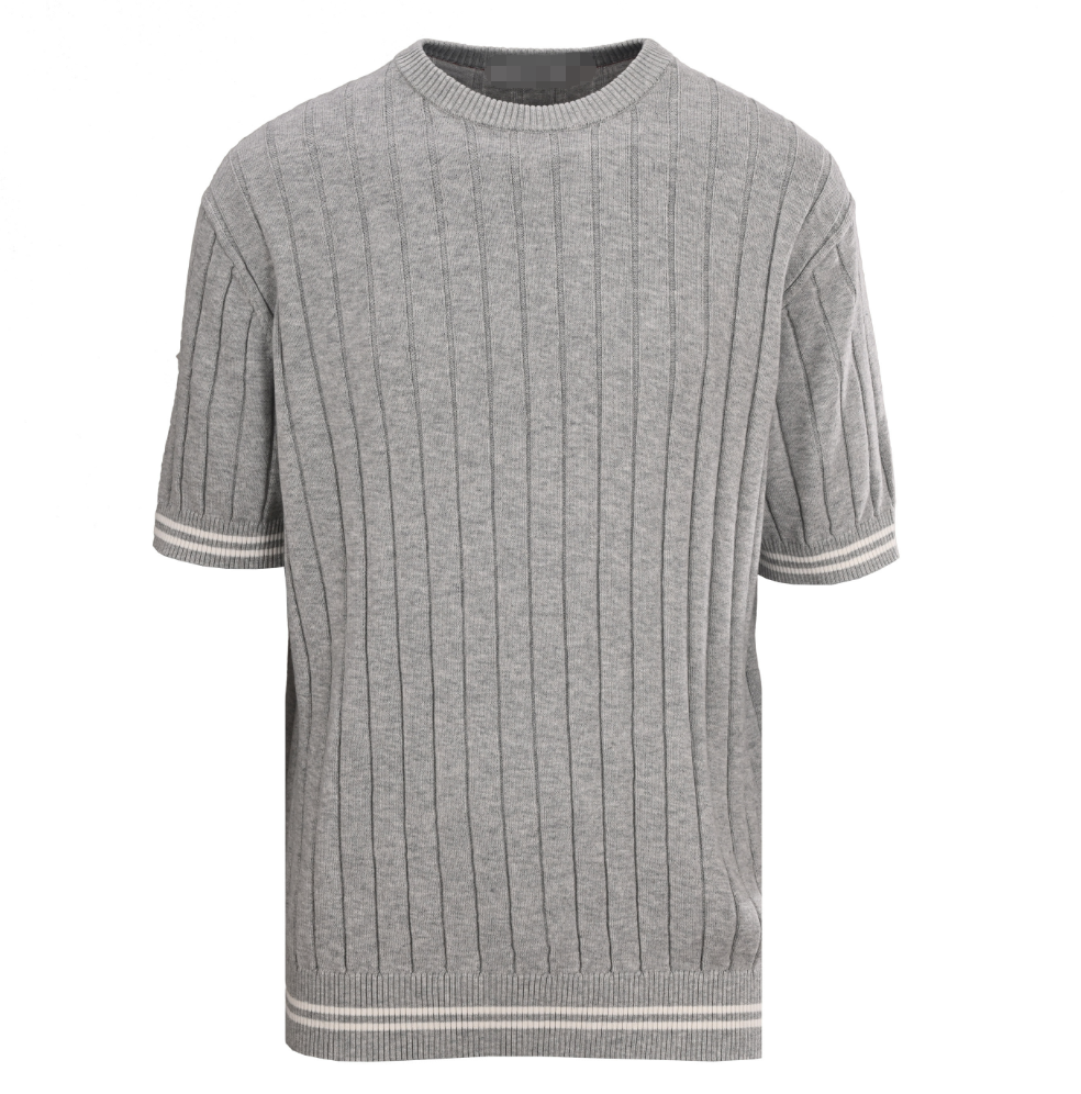 3 Gray Vertical Stripe with Double White Striped Sleeves