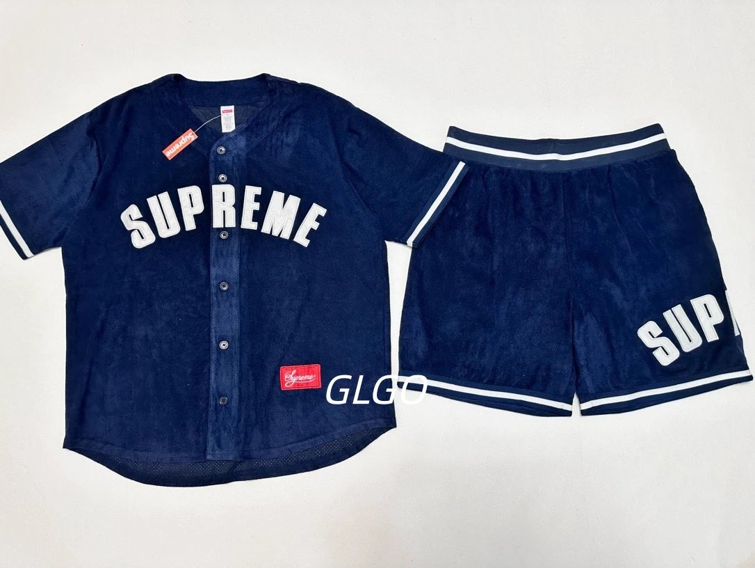 Supreme Mesh Baseball Jersey Gray Red Arch Logo Sportswear