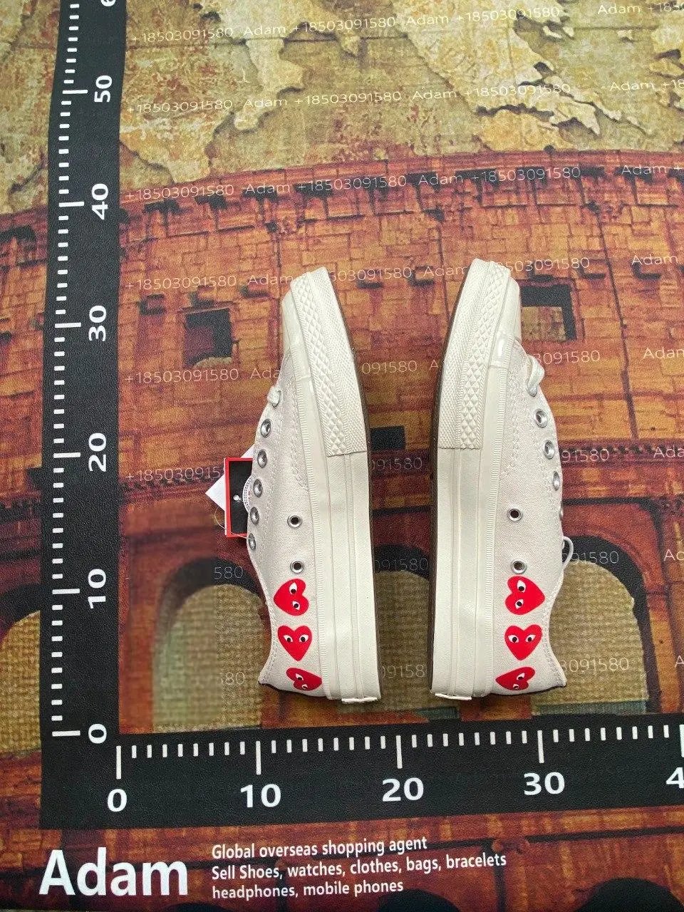 Converse x Comme des Garcons Play Chuck 70 Low White Sneakers