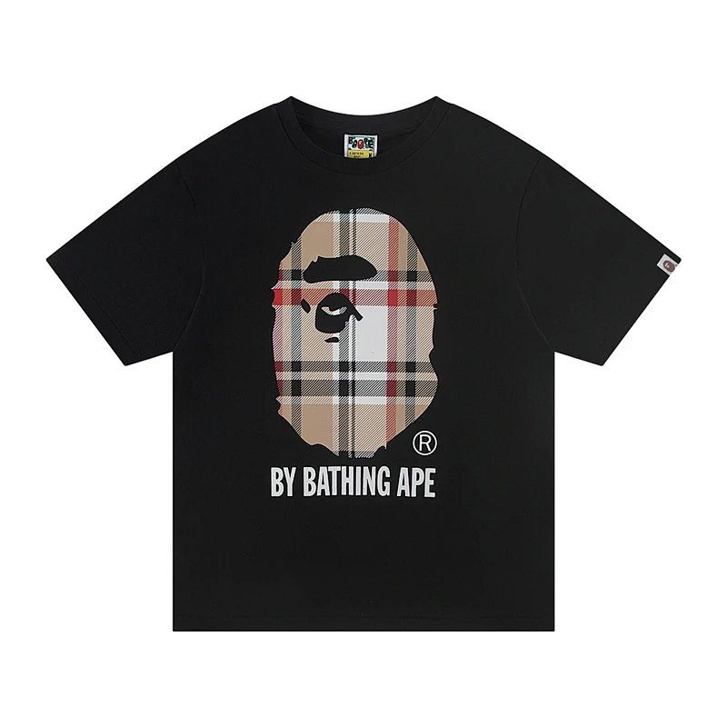 TOP 猿人印花圆领短袖T恤 黑色 白色 S-XL A12