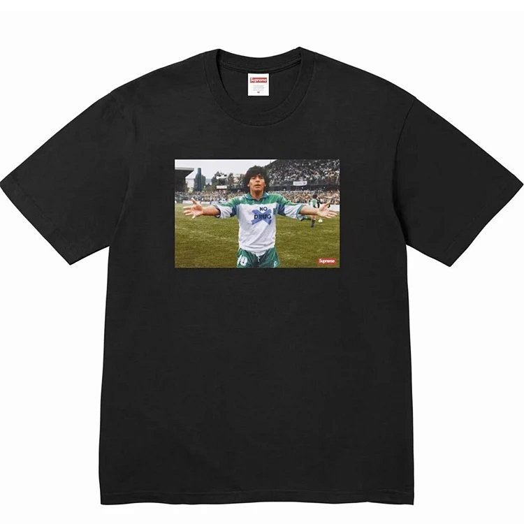 SUP FW24 Maradona tee 马拉多拉人物印花短袖T恤 黑 白 S M L XL  B359#