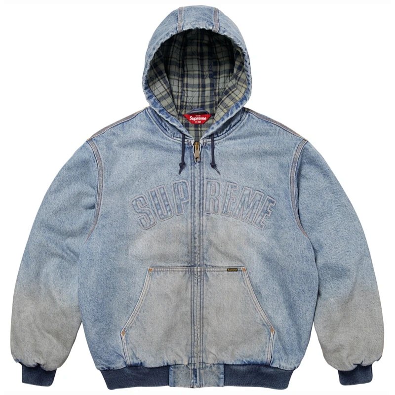 25FW REFLECTIVE ARC HOODED WORK JACKET20 拉链夹克/棉衣  黑  洗水蓝 S- XL SB42