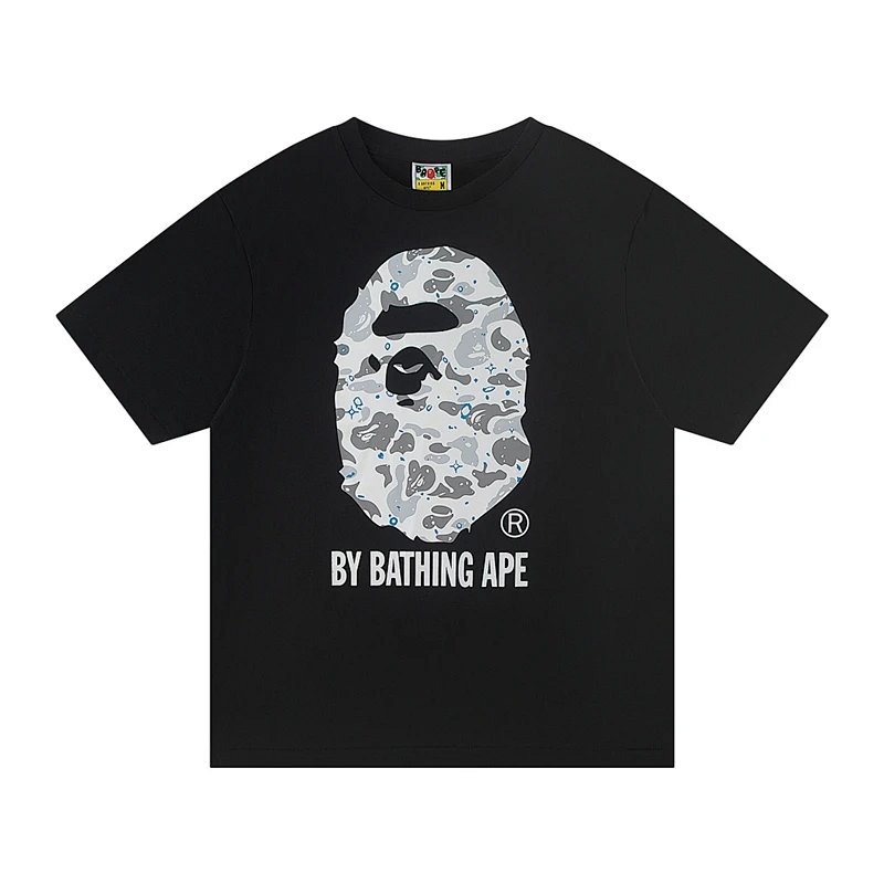 TOP 猿人印花圆领短袖T恤 黑色 S-XL A21