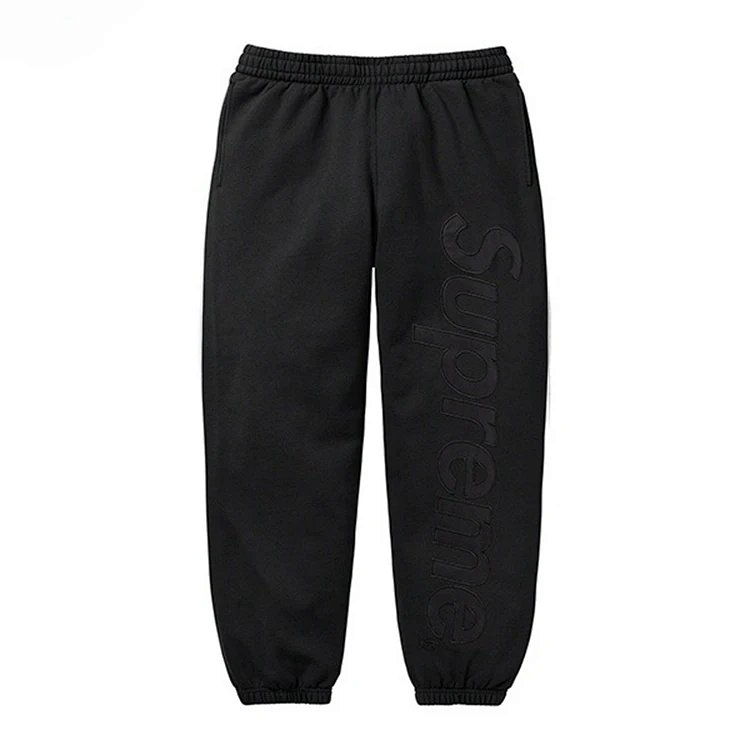 23 SATIN APPLIQUÉ SWEATPANT 大LOGO 卫裤 黑 浅花灰 S M L XL A311#
