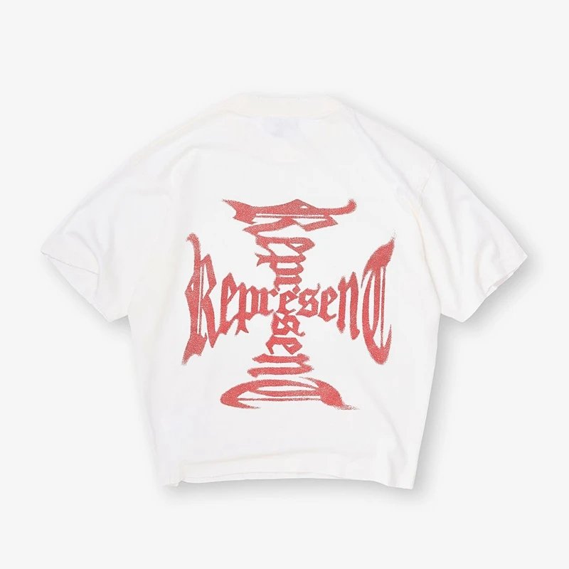 REPRESENT新款美式高街男女街头潮流宽松短袖 尺码:S M L XL 颜色:米白 REPG9843