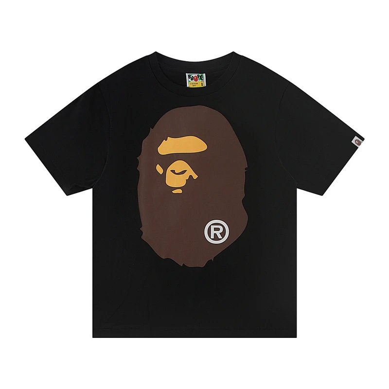 TOP 猿人印花圆领短袖T恤 黑色 白色 S-XL A18