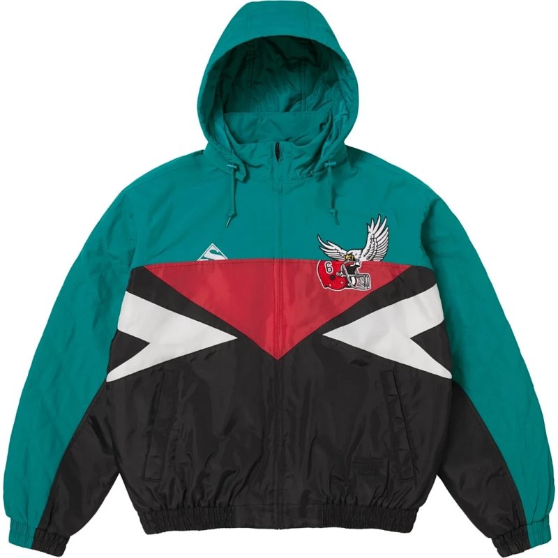 MM6 SS26 WEEK4 Split Stadium Jacket 防水可拆卸风帽运动夹克  颜色：黑色 / 海军蓝  尺码：S–XL  CS117