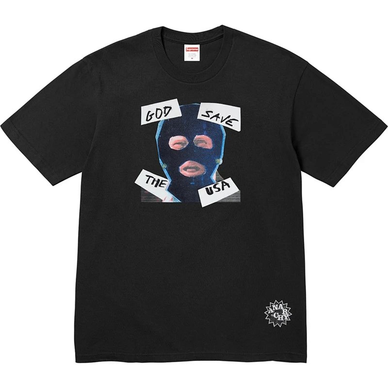 SS26 GOD SAVE US TEE 人图图案短袖T恤  黑 白 S M L XL  B435