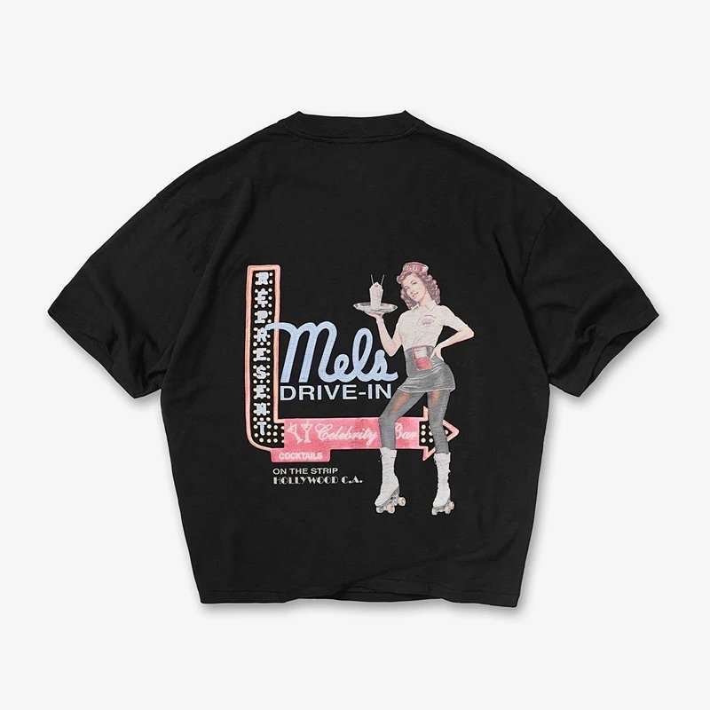 REPRESENT 高街男女潮流宽松水洗做旧短袖    尺码： S M L XL  颜色： 白色 黑色  REPG9832