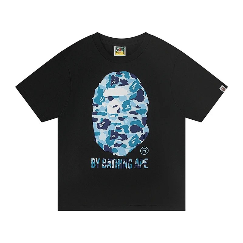 TOP 猿人印花圆领短袖T恤 黑色 S-XL A7