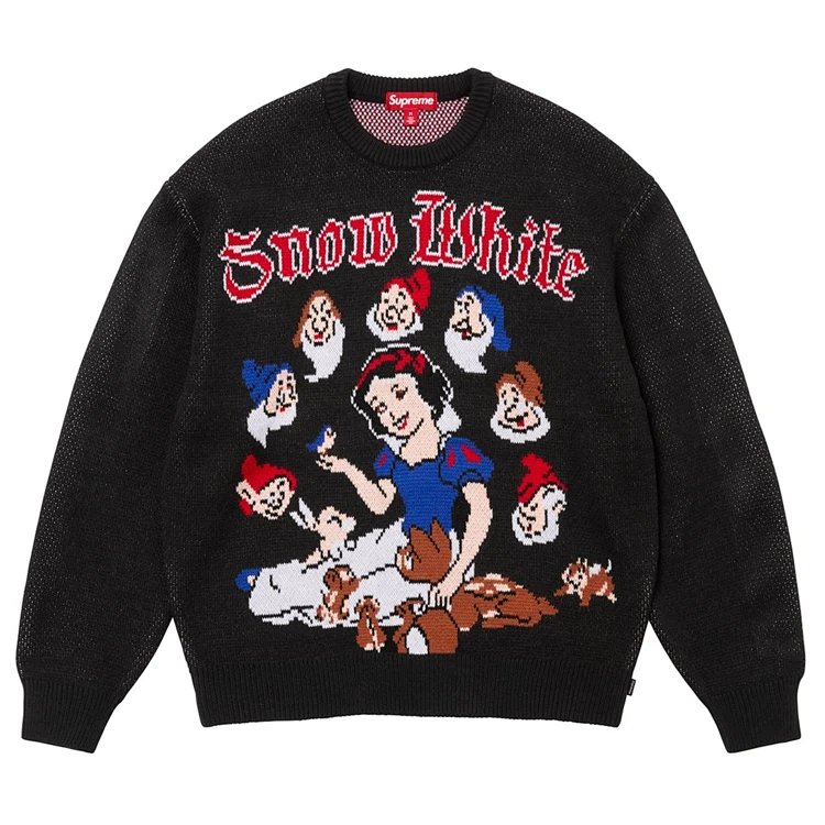 Sup 24FW Snow White 白雪公主童话故事毛衣 黑 白 S M L XL  M02