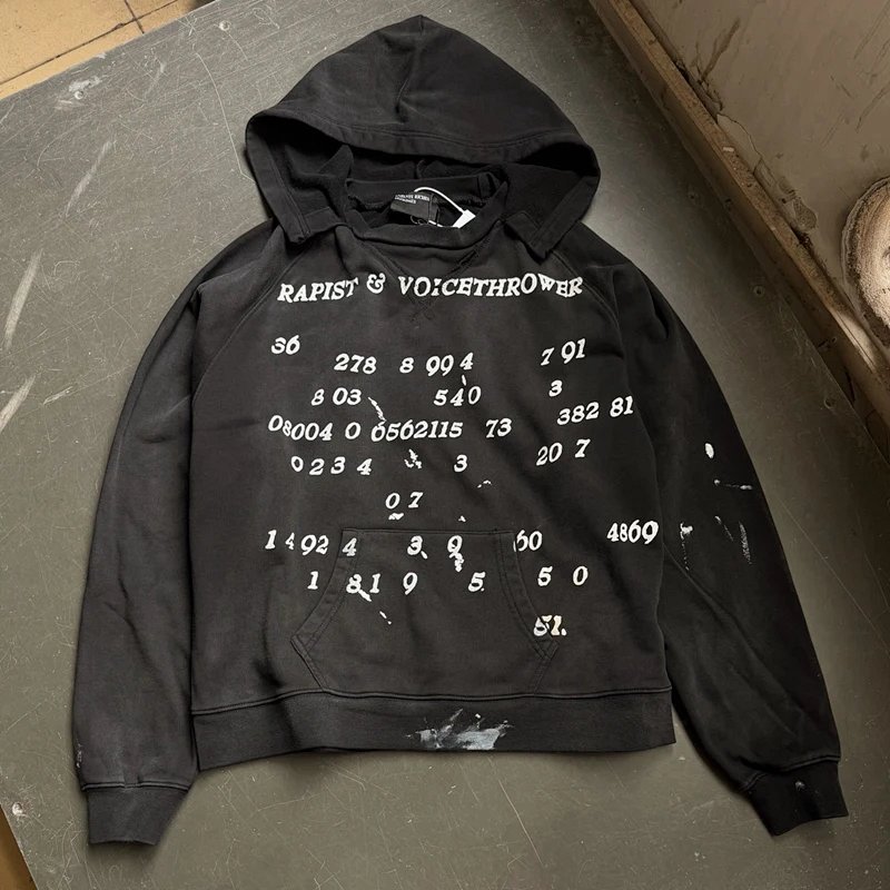 Enfants Riches Deprimes “声音投射器”插肩袖独特帽子卫衣 尺码:S M L XL 颜色:水洗黑 ERD8828