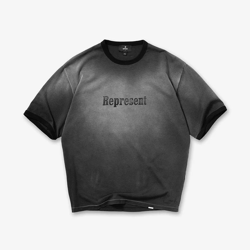 REPRESENT新款美式高街男女街头潮流宽松短袖 尺码： S M L XL  颜色：洗水黑  REPG9836
