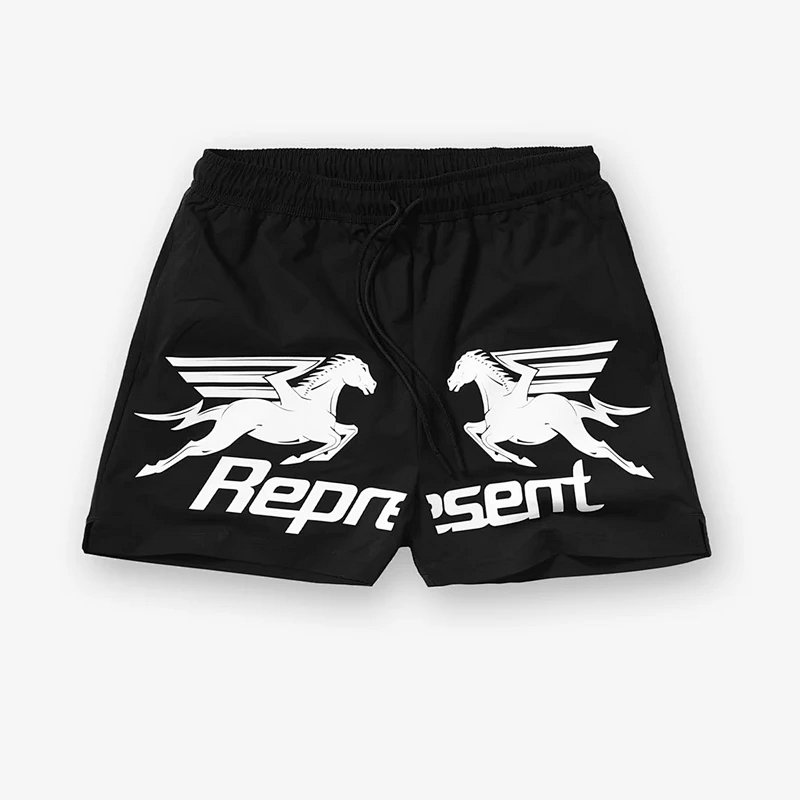 REP飞马印花速干短裤 颜色:黑色 码数:S M L XL REPG9092