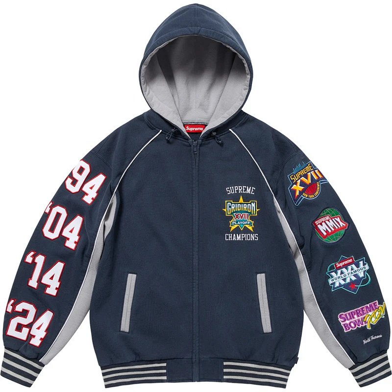 24SS PLAYOFF 拉链连帽卫衣 黑，宝蓝 S M L XL  E598