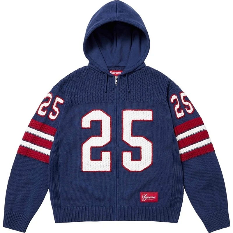 SS25 FOOTBALL HOOD SWEATER 连帽毛衣 黑色 白色 蓝色 S-XL SB34