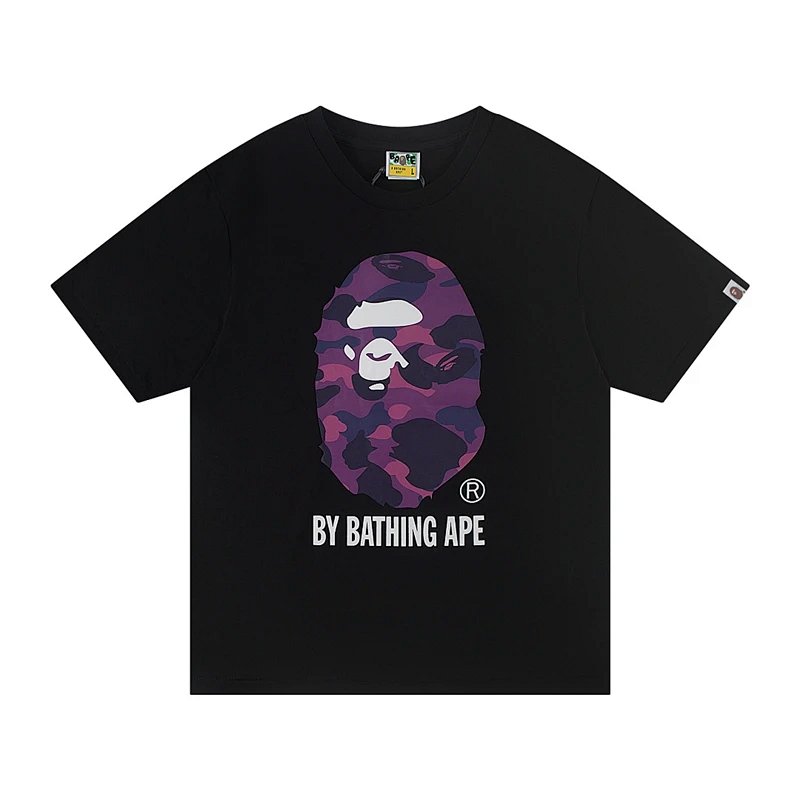 TOP 猿人印花圆领短袖T恤 黑色 白色 S-XL  A16