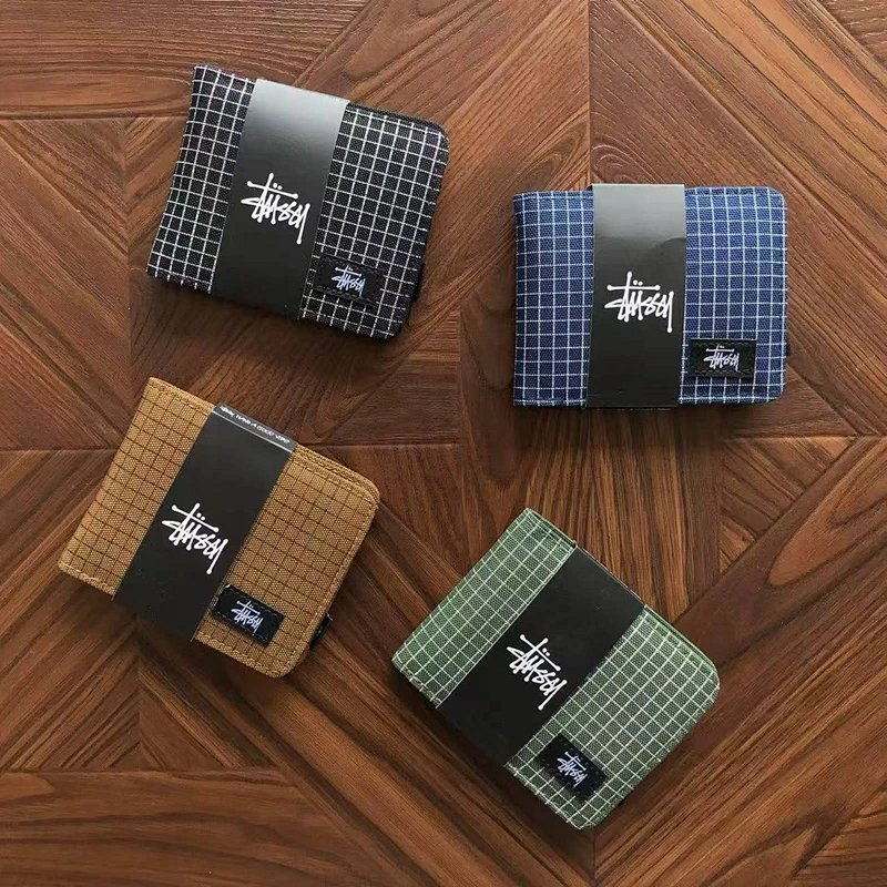 网格钱包 黑色 蓝色 绿色 卡其色 YK20