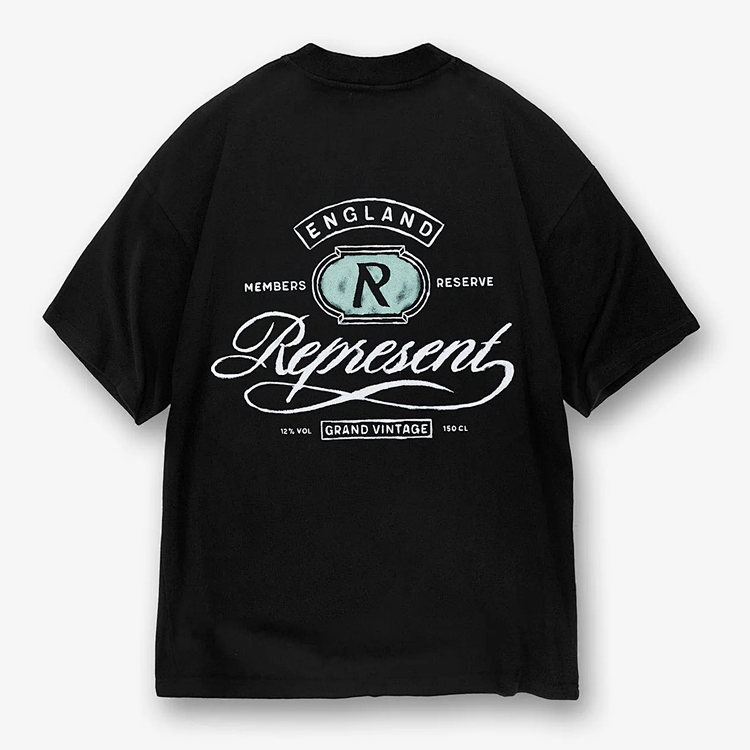 Represent Grand Vintage Hand Drawn T-Shirt 简约复古英文图案美式印花短袖t恤  颜色：黑色 复古白 尺码：S M L XL  REP252