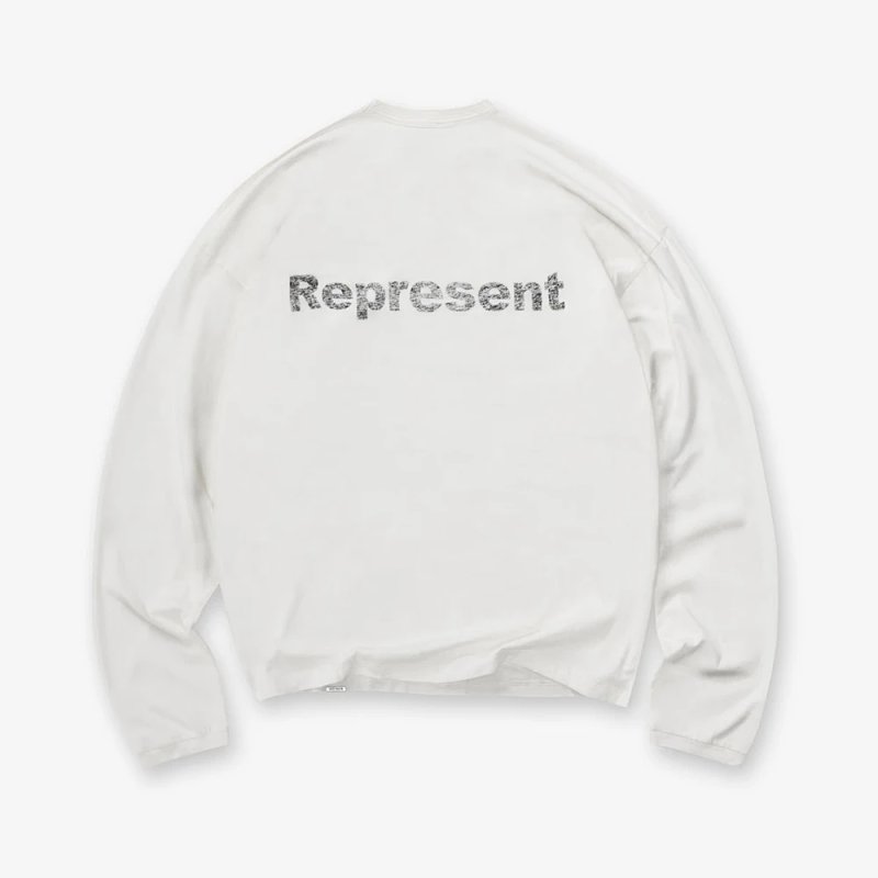 Represent 极简高级的高街基础款长袖 颜色: 白 尺码:S M L XL REPG9870