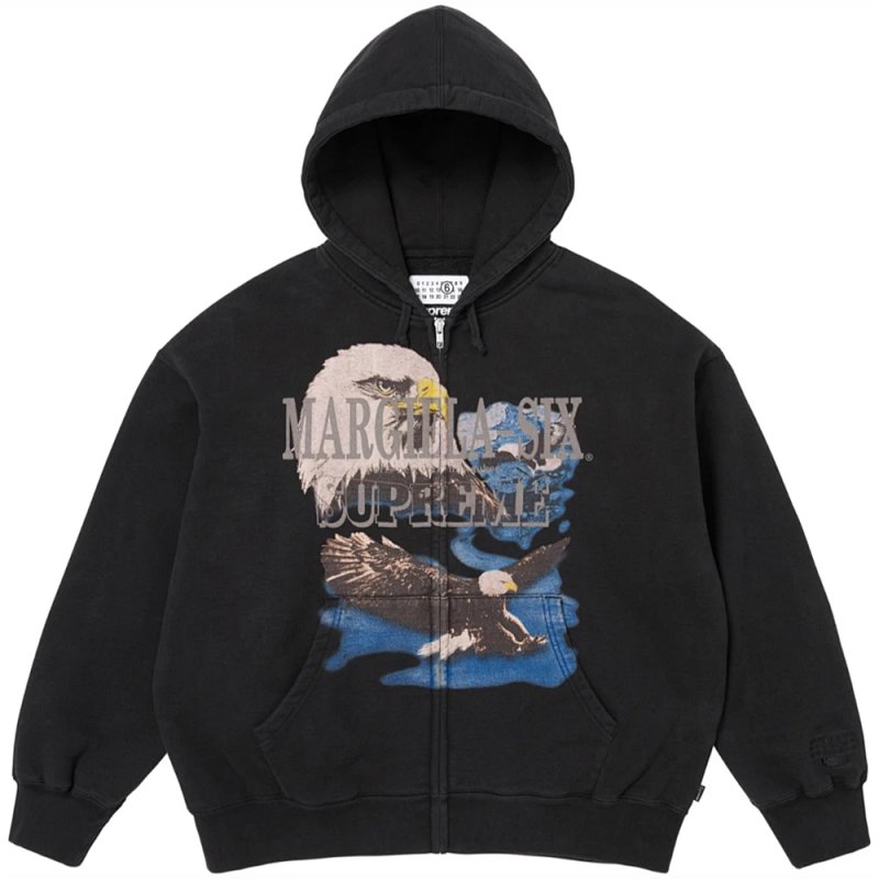MM6 EAGLE ZIP UP  MM6老鹰图案拉链卫衣  黑 灰 紫红色  S- XL  SB83