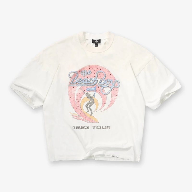 Represent × The Beach Boys联名冲浪T恤 尺码：S M L XL 颜色：米白色  REPG9867