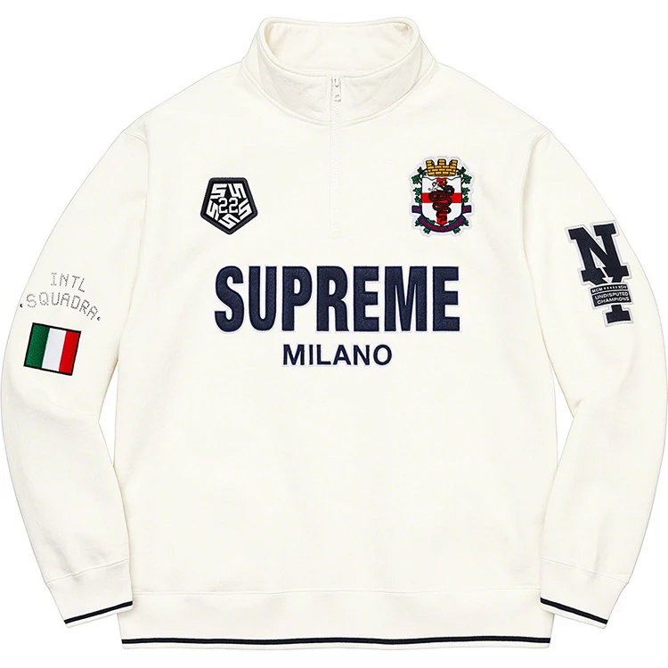22FW Milano Half Zip Pullover 米兰 半拉链 卫衣 黑 白  E547