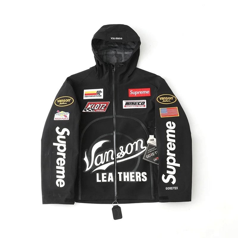 FW25 GORE-TEX Shell Jacket 休闲徽标贴花防水拉链夹克 男女同款 颜色：蓝色，白色，黑色 尺码：S-XL  CS103