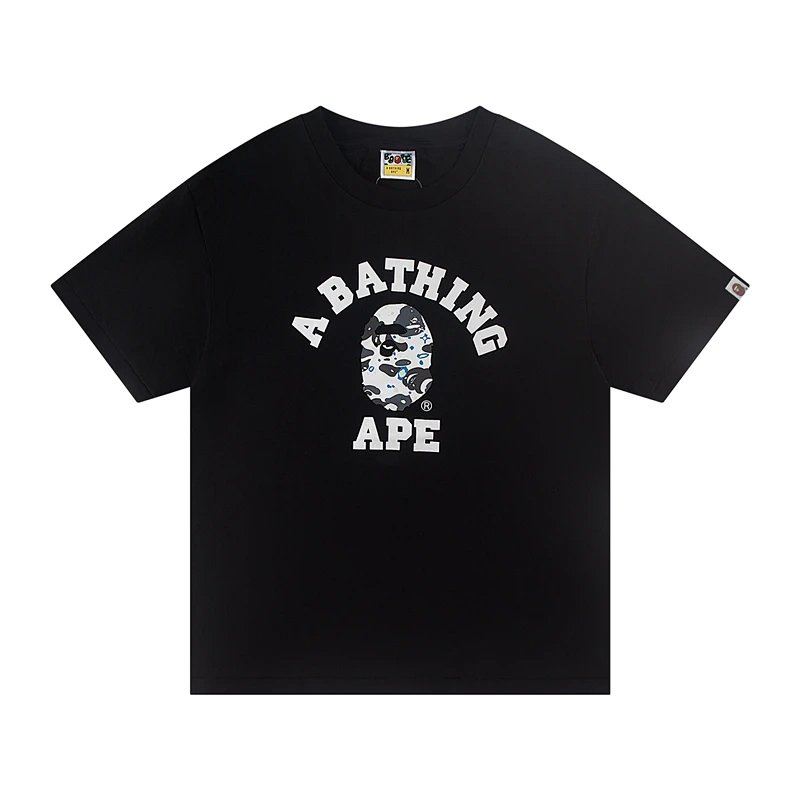 TOP 猿人印花圆领短袖T恤 黑色 白色 S-XL A29