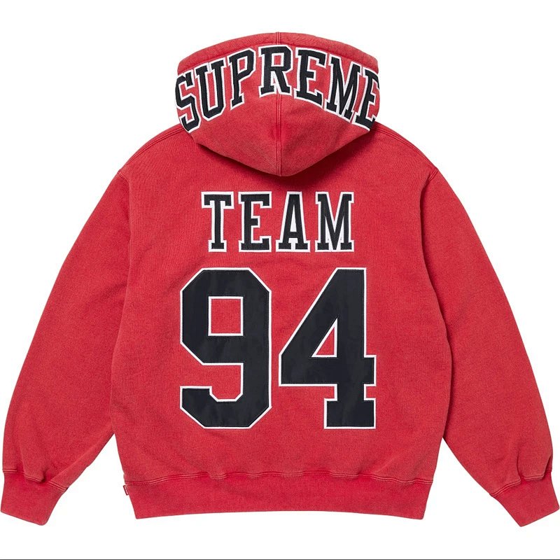TEAM 94 HOODED SWEATSHIRT 洗水黑 红 S M L XL  E595