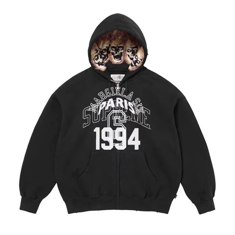 SUP MM6 联名 SS 24 拉链带帽卫衣 绿 灰 黑 S M L XL  E573