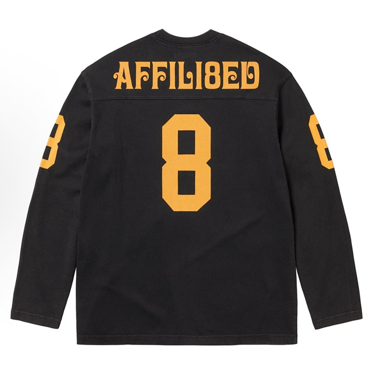 Affiliated长袖足球球衣 黑 白 S M L XL  E589