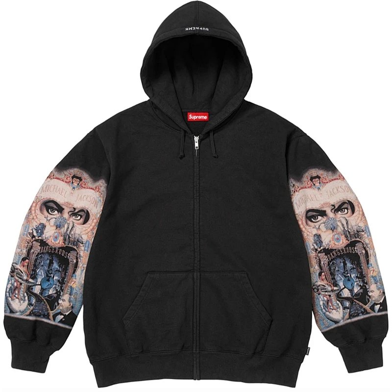 MICHAEL JACKSON DANGEROUS ZIP UP HOODED 迈克尔杰克逊专辑印花拉链卫衣 黑,紫蓝 S-XL 5609