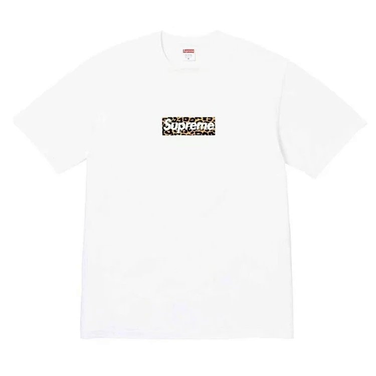 SUP SS24 上海开业限定baowen豹纹LOGO 短袖T恤 白S M L XL  B360#