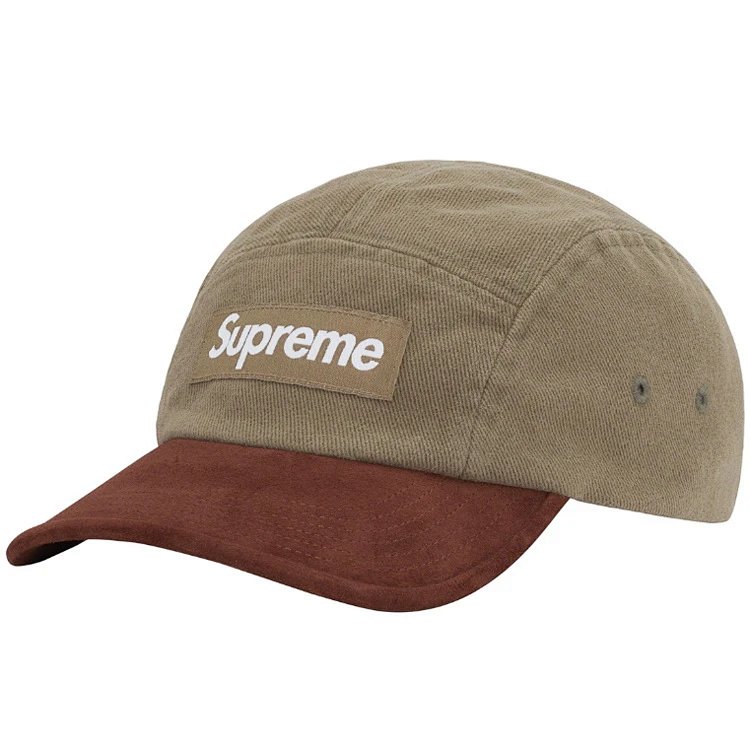 Sup 23SS SUEDE VISOR CAMP CAP 拼色麂皮弯檐帽棒球帽 粉 白 黑 军绿  H019