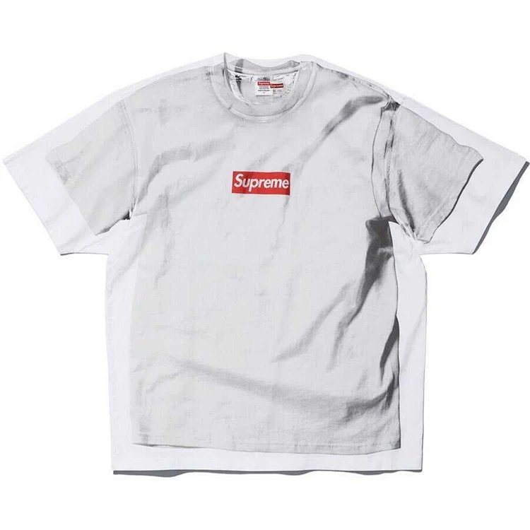 SUP 24SS MM6 MAISON MARGIELA BOX LOGO 马吉拉假两件结构短袖TEE 白 S M L XL B371