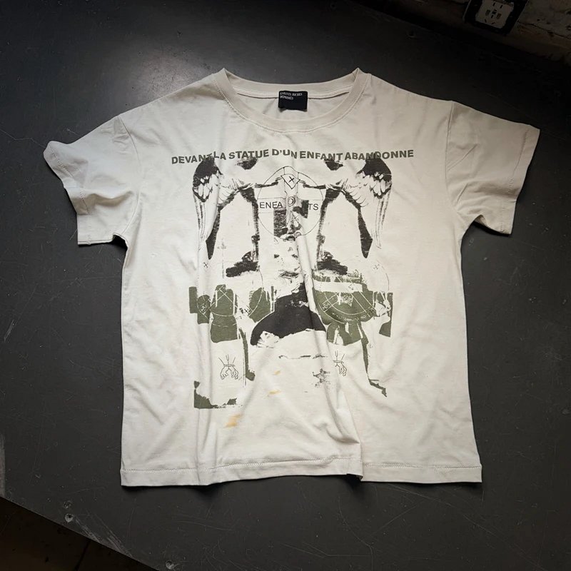 Enfants Riches Deprimes 修女印花做旧短袖 尺码:S M L XL 颜色:杏色 ERD6107