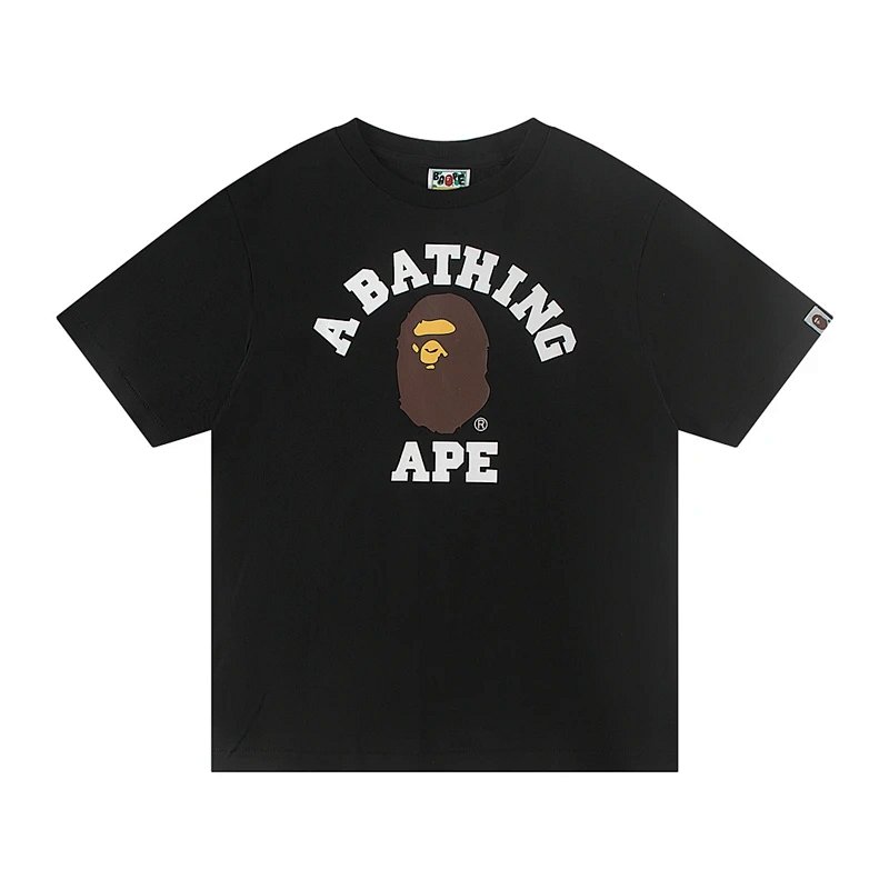 TOP 猿人印花圆领短袖T恤 黑色 白色  S-XL  A10