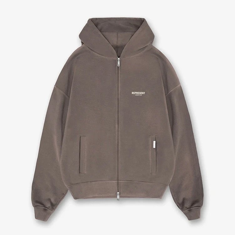 REPRESENT OWNERS CLUB ZIP HOODIE标语logo拉链连帽卫衣 黑色 灰棕 紫色 灰色 S-XL码  R3046#