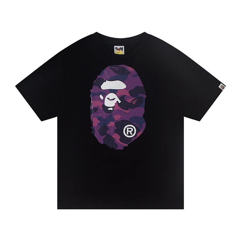 TOP 猿人印花圆领短袖T恤 黑色 白色 S-XL  A32
