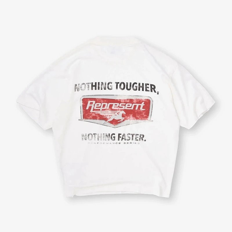 REPRESENT 高街男女潮流宽松水洗做旧短袖 尺码:S M L XL 颜色: 米白 水洗黑 REP9824