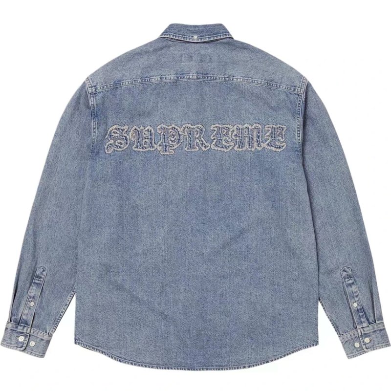 Appliqué Denim Shirt  牛仔衬衫 牛仔蓝 黑色 S-XL SB73