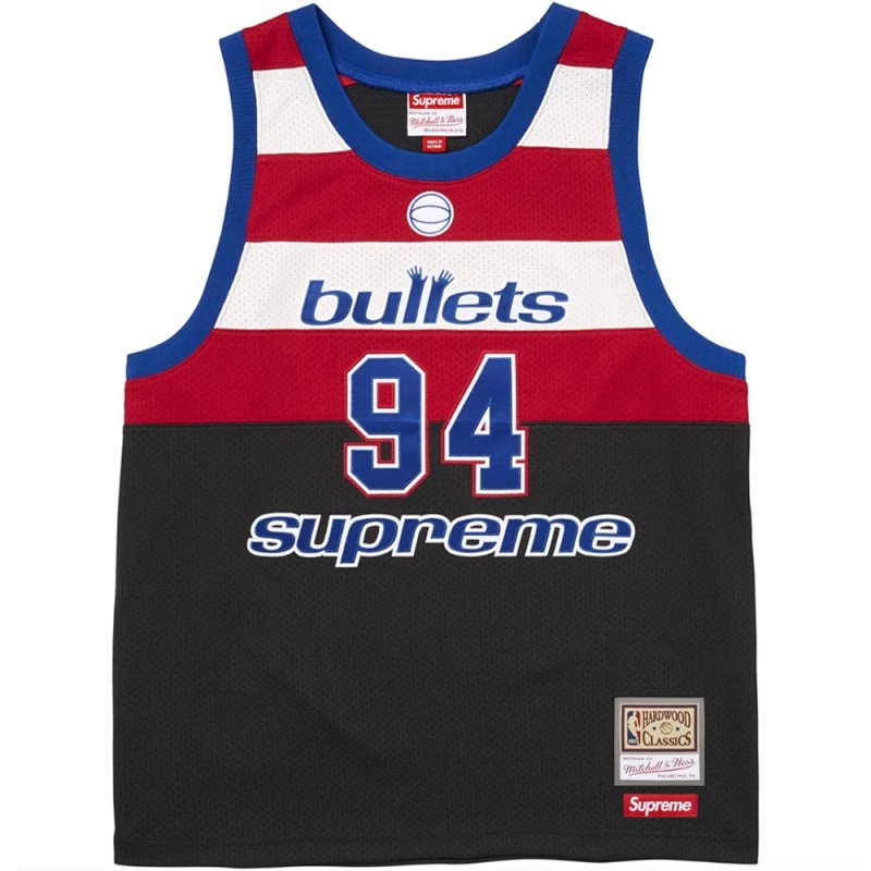 Mitchell & Ness SS26 Basketball jersey bullets  子弹队篮球背心  黑色  S-XL SB81