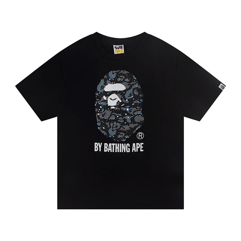 TOP 猿人印花圆领短袖T恤 黑色 白色 S-XL A30