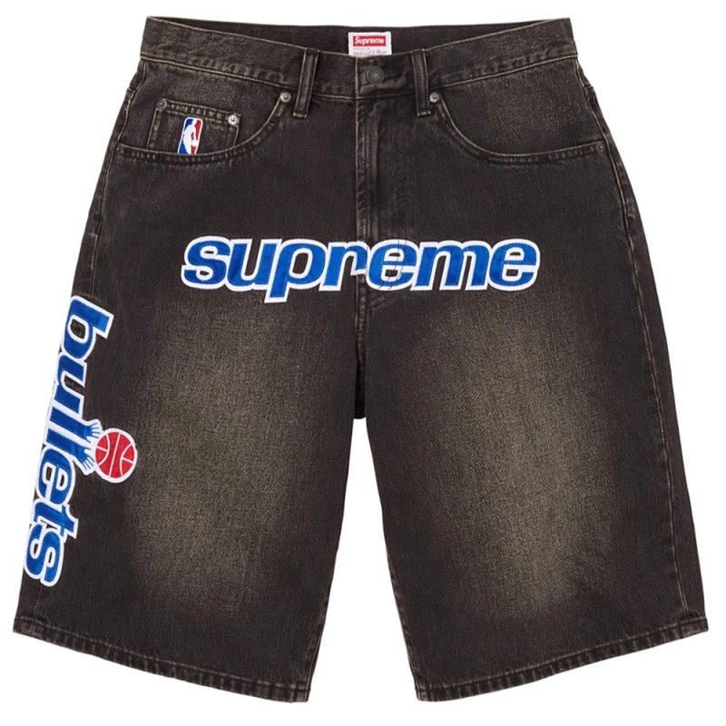 Mitchell & Ness SS26 Bullets Baggy Denim Short  子弹队牛仔短裤 洗水黑 30-36  SB85