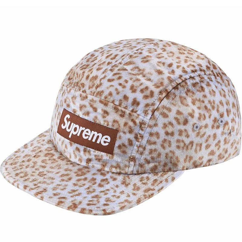 Sup 24SS Leopard Velvet Camp Cap 豹纹 天鹅绒 露营帽 白 黑 H029