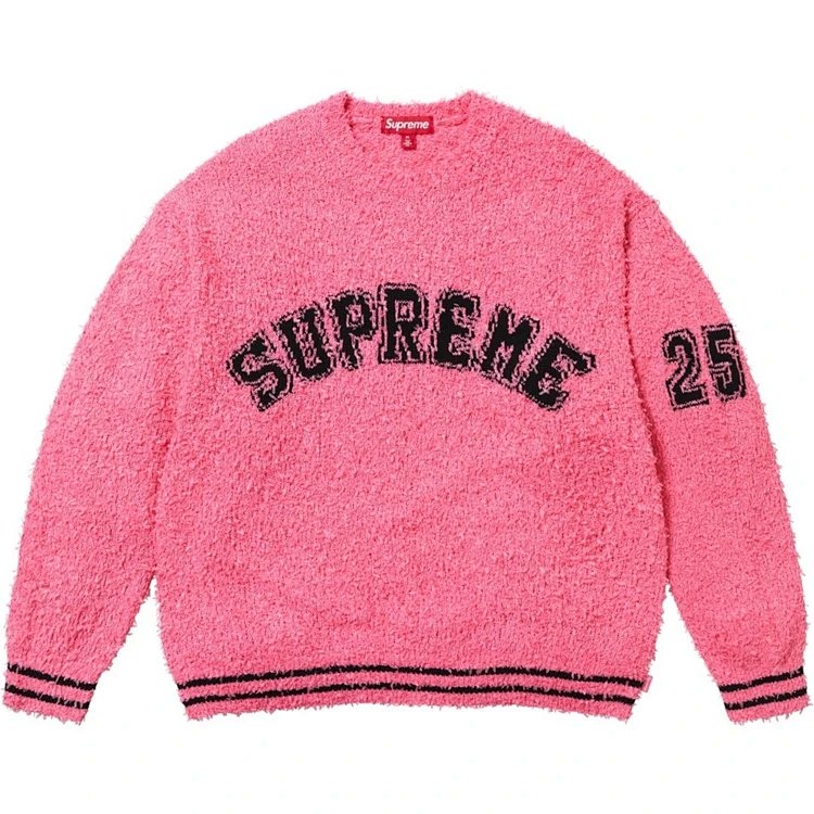 SS25 TEXTURED ARC SWEATER 毛绒毛衣  黑色 杏色 粉色 S-XL  SB33